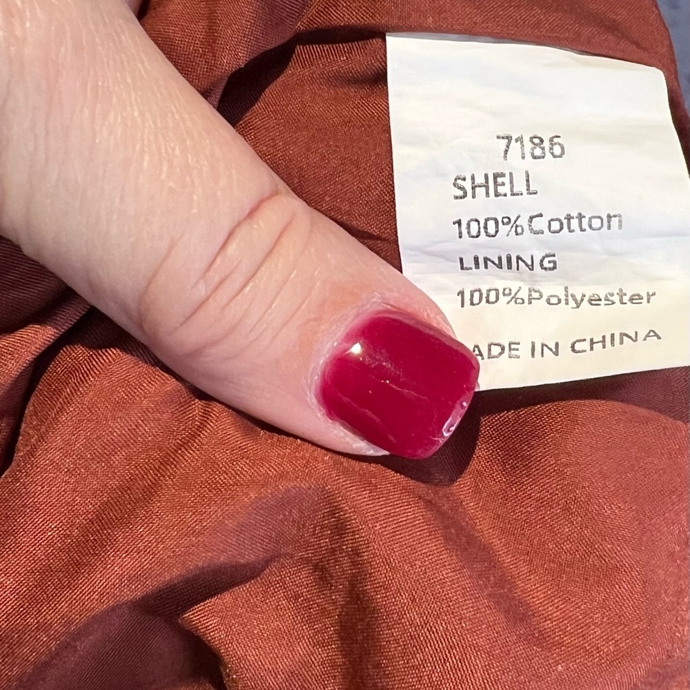 Women’s Eyelet Puff-Sleeve Blouse — Rust - Picture 10 of 10